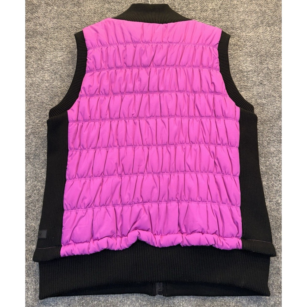 Calvin Klein Performance Women's Large Pink Black Puffer Vest Full Zip - Picture 2 of 8
